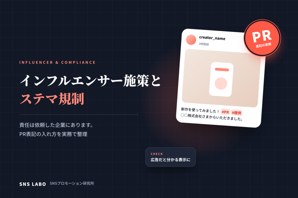 インフルエンサー施策とステマ規制 PR表記の実務