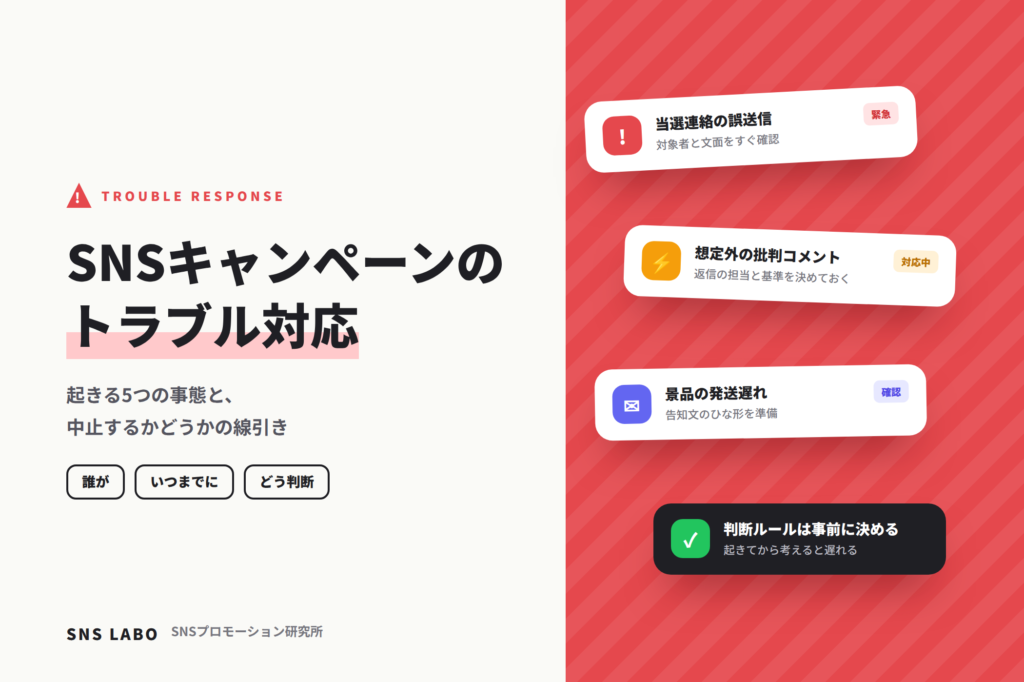 SNSキャンペーンのトラブル対応 起きる前に決めること