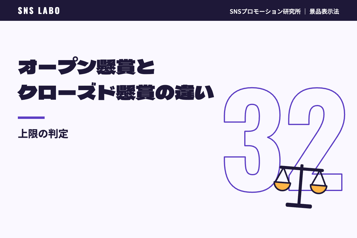 オープン懸賞とクローズド懸賞の違い｜上限の判定